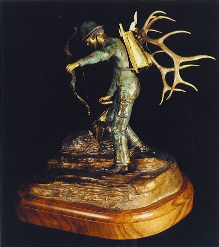 Bow Hunter Bronze Sculpture