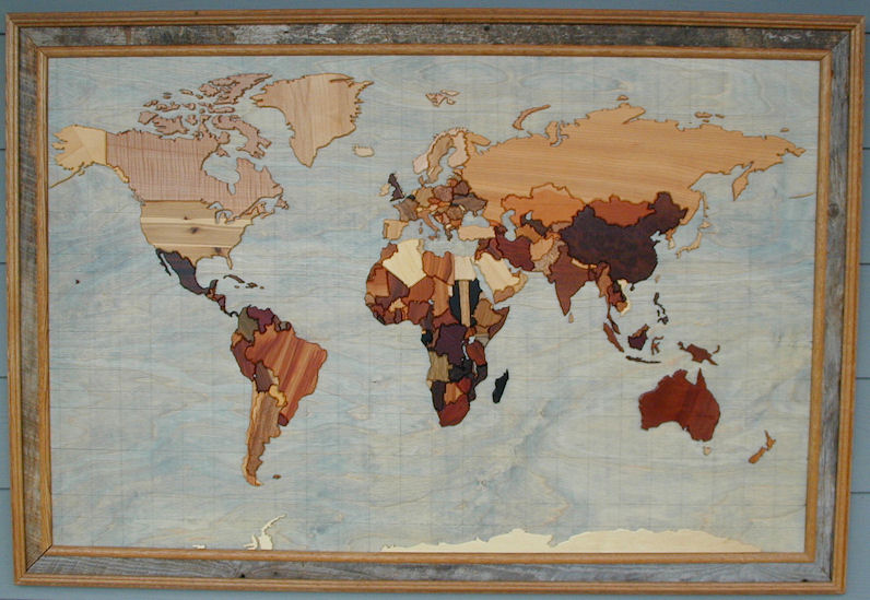 Wooden World Map